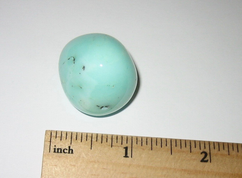 1″ TUMBLED POLISHED NATURAL GREEN OPAL CRYSTAL STONE FROM BULGARIA ~ 16.6g *2