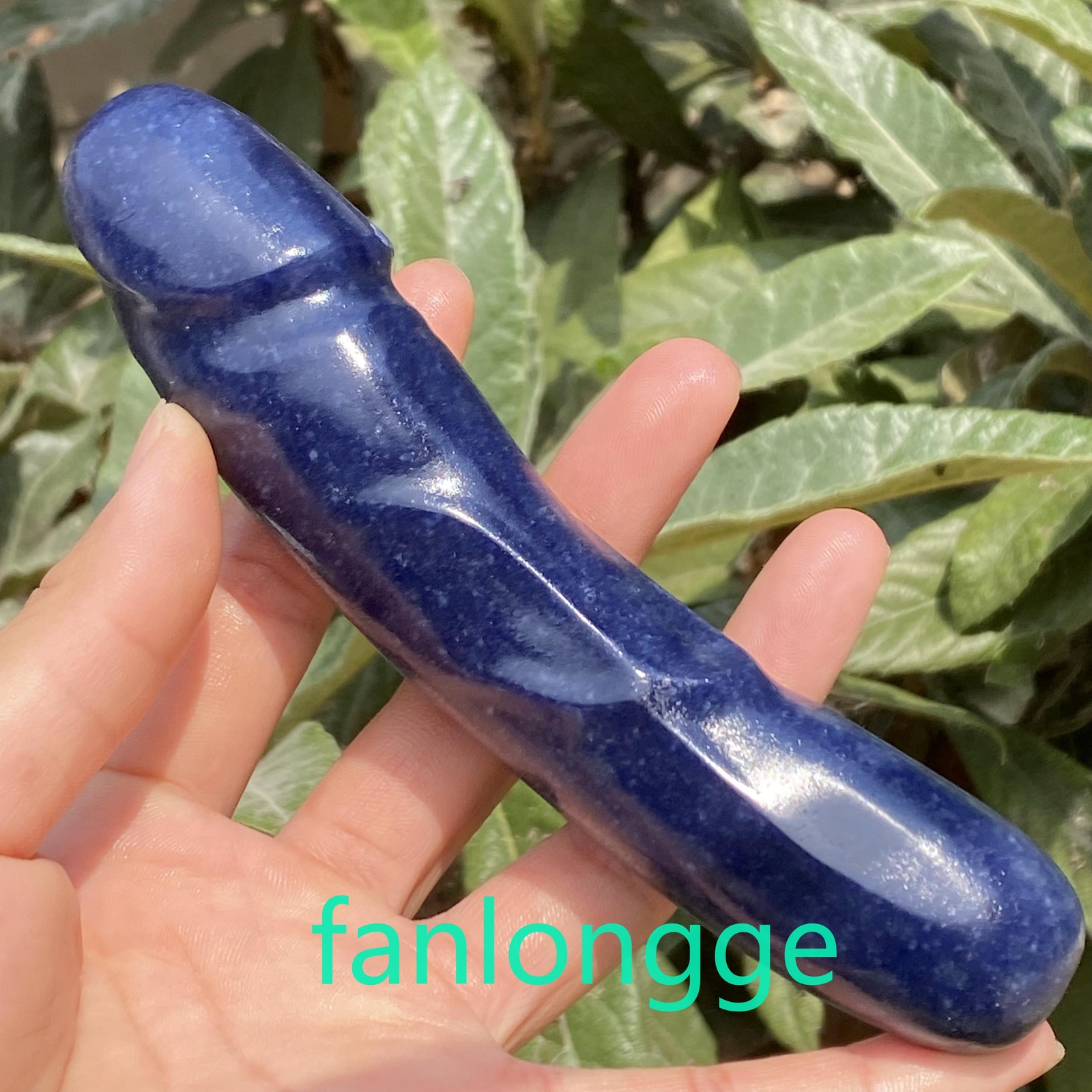 6in Natural blue Aventurine Male Penis Quartz Crystal Skull Massager scrub 1PC