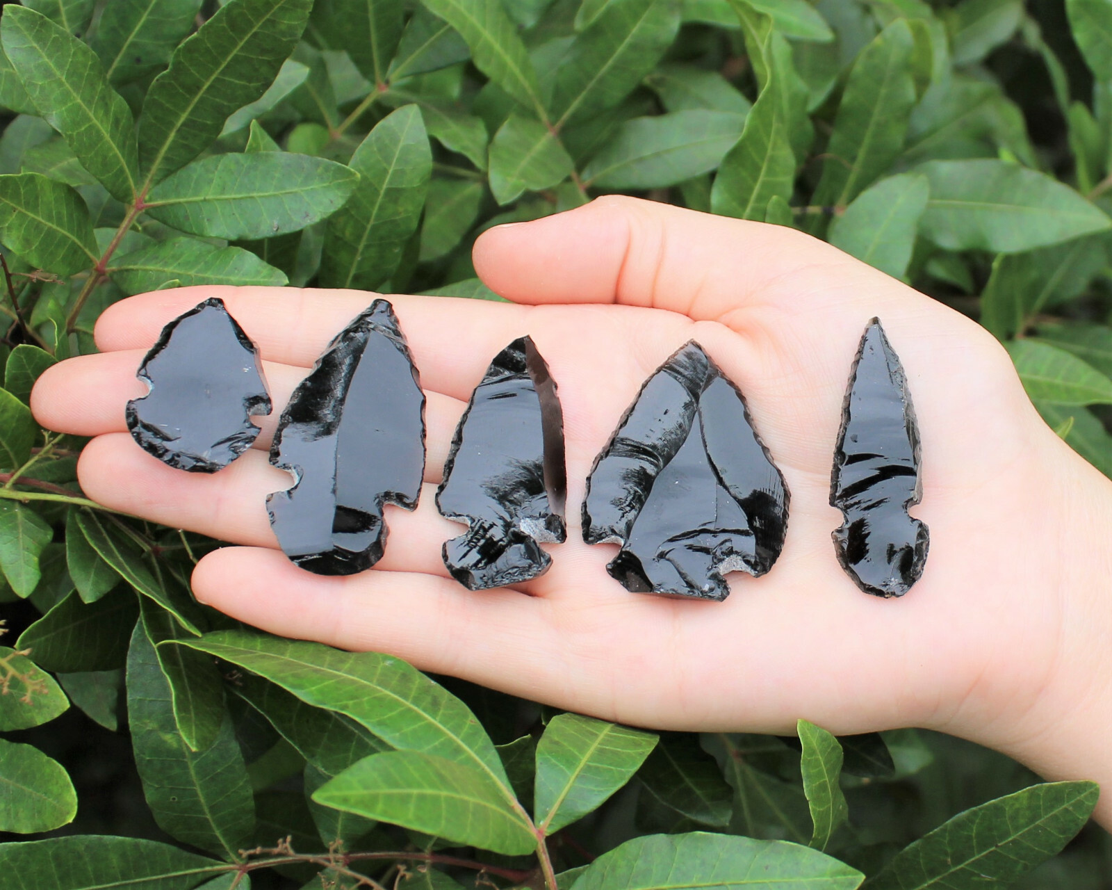 Black Obsidian Arrowheads, Black Obsidian Crystals, Obsidian Stone Arrowheads