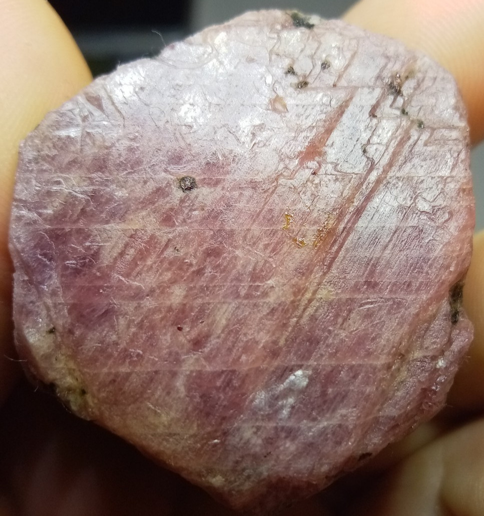 Ruby Corundum Record Keeper Triangles Biotite Mica with UV Reactive Fluorescent