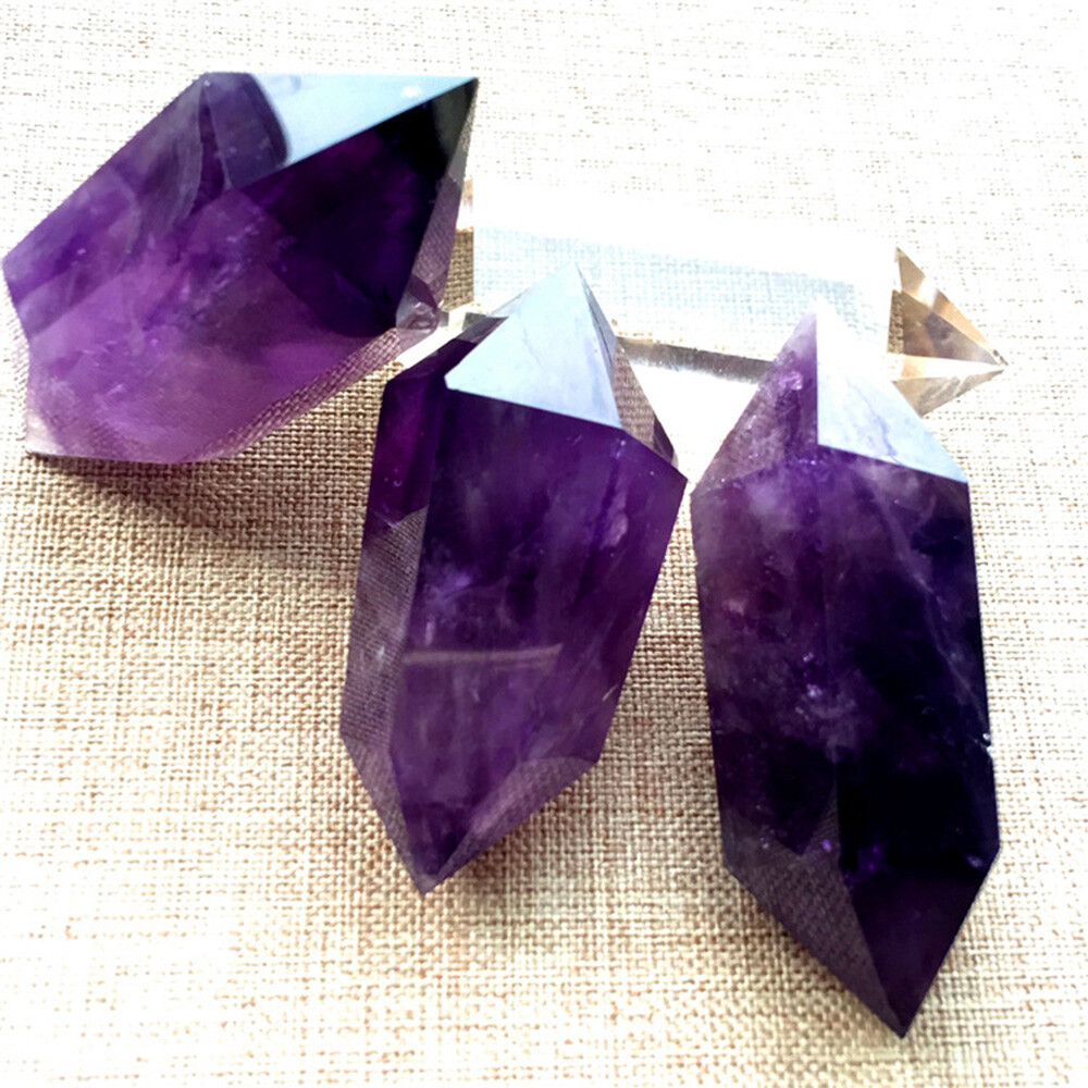Natural Purple Amethyst Quartz Crystal Point Wand Obelisk DT Tower 4-5cm USA