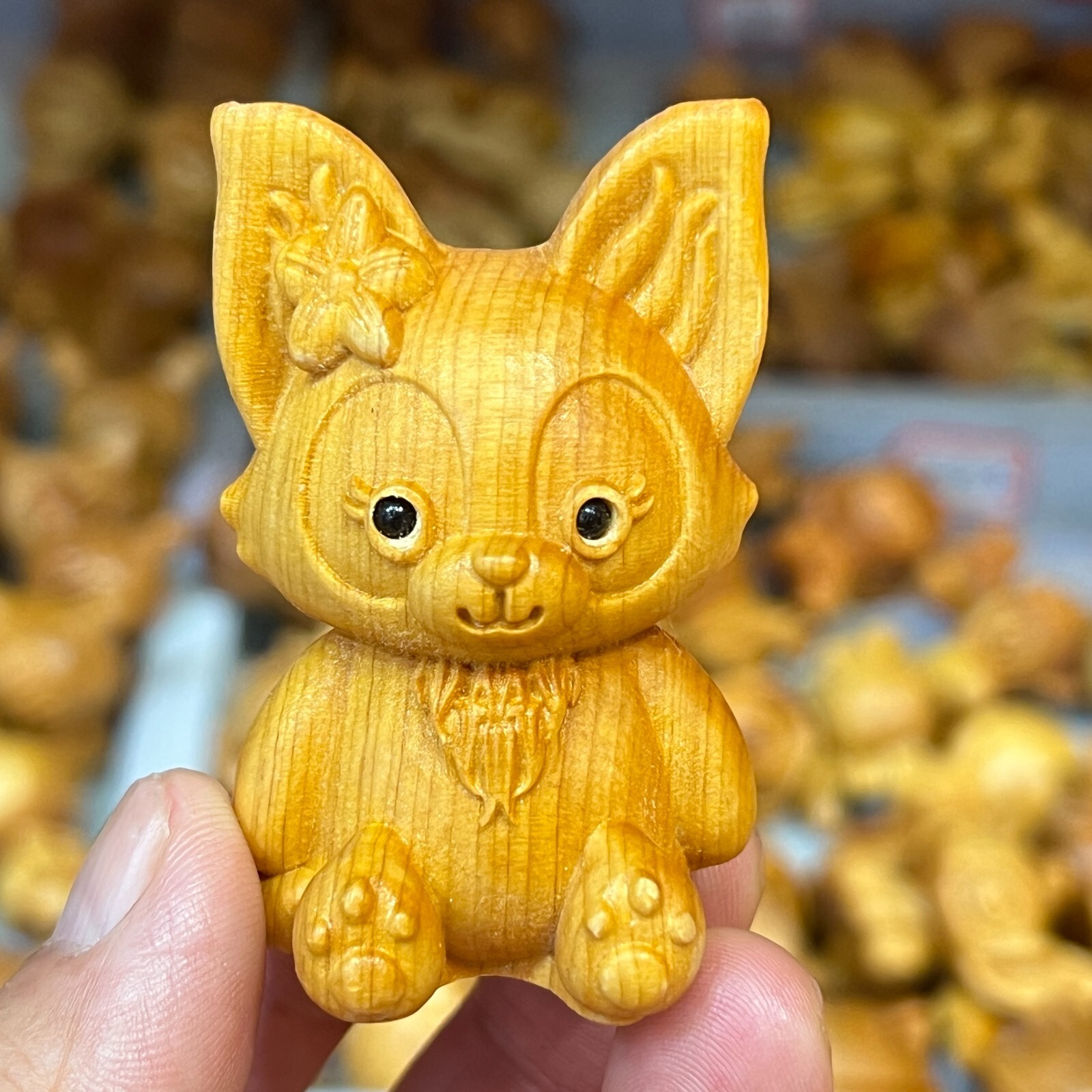 1PC Natural Thuja wood Hand Carved Cartoon Children’s gift Crystal Reiki Healing