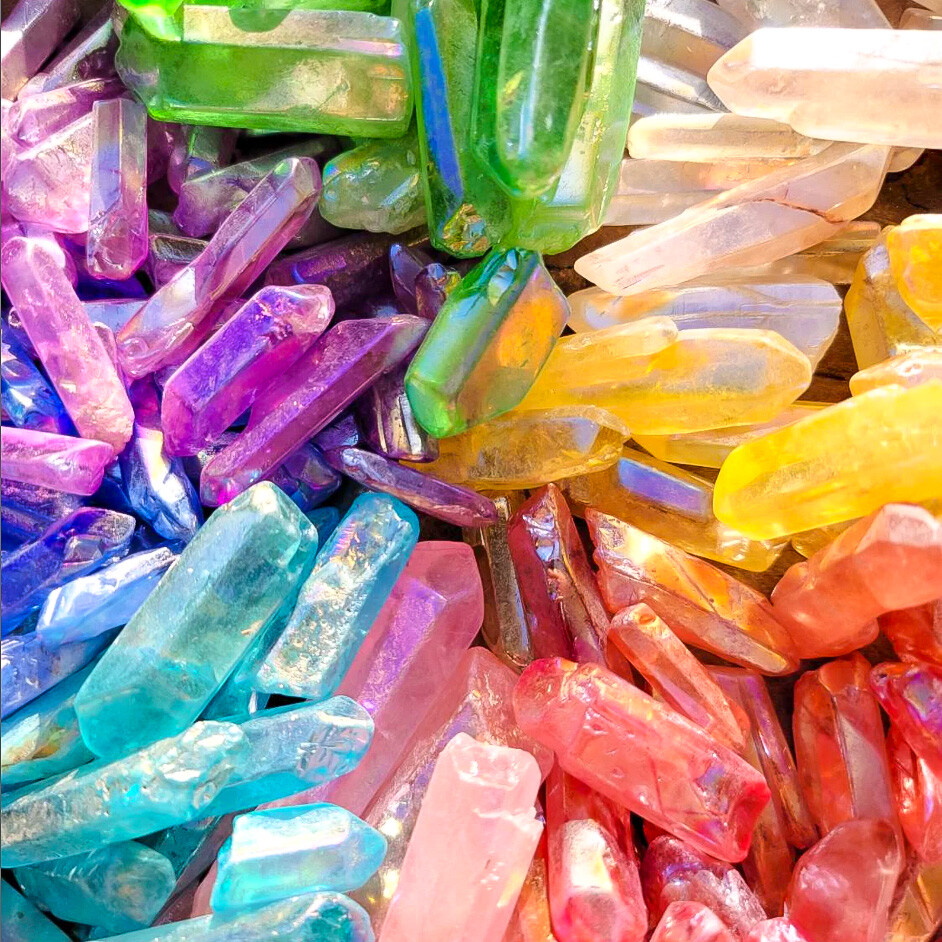 Aura Quartz Points, Aura Crystal Points, Multi-colored Treated Aura Quartz 1 pc