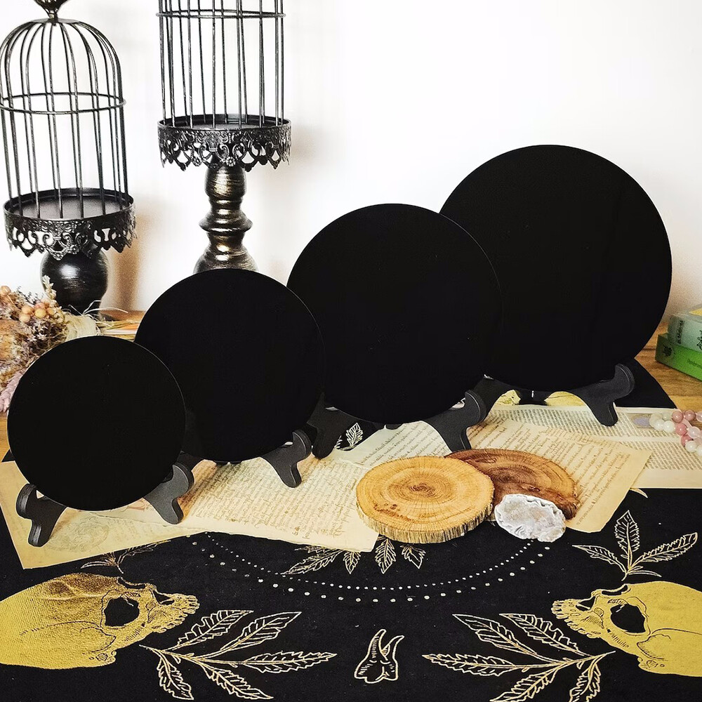 Handmade Obsidian Scrying Mirror Natural Stone Disc Ritual Healing Reiki Crystal