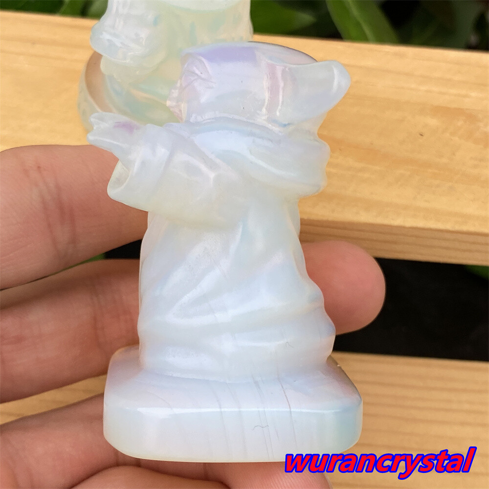 2″ Opalite Pocket Monster Elve baby skull crystal carved point healing Gem 1pc