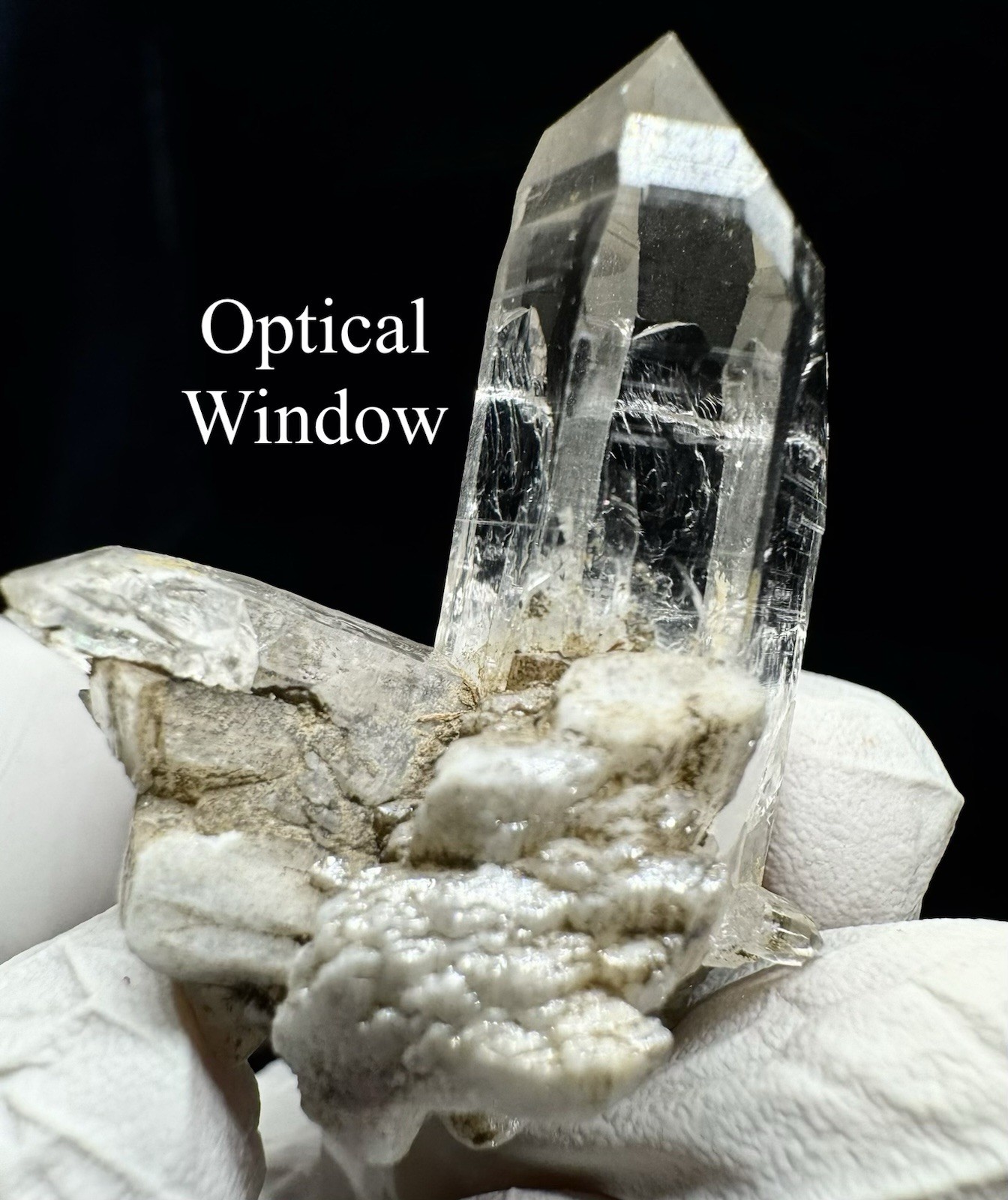 “Mountain Sentinel” Hashupi Himalayan Akashic Quartz on Feldspar & Mica Crystal