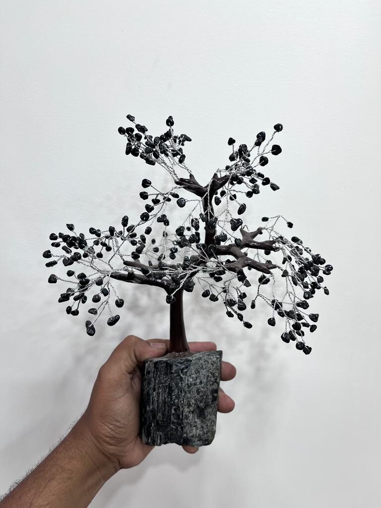 Black Tourmaline Tree on Cluster Rough Stone Home Decor Crystal Gift 8-10inches