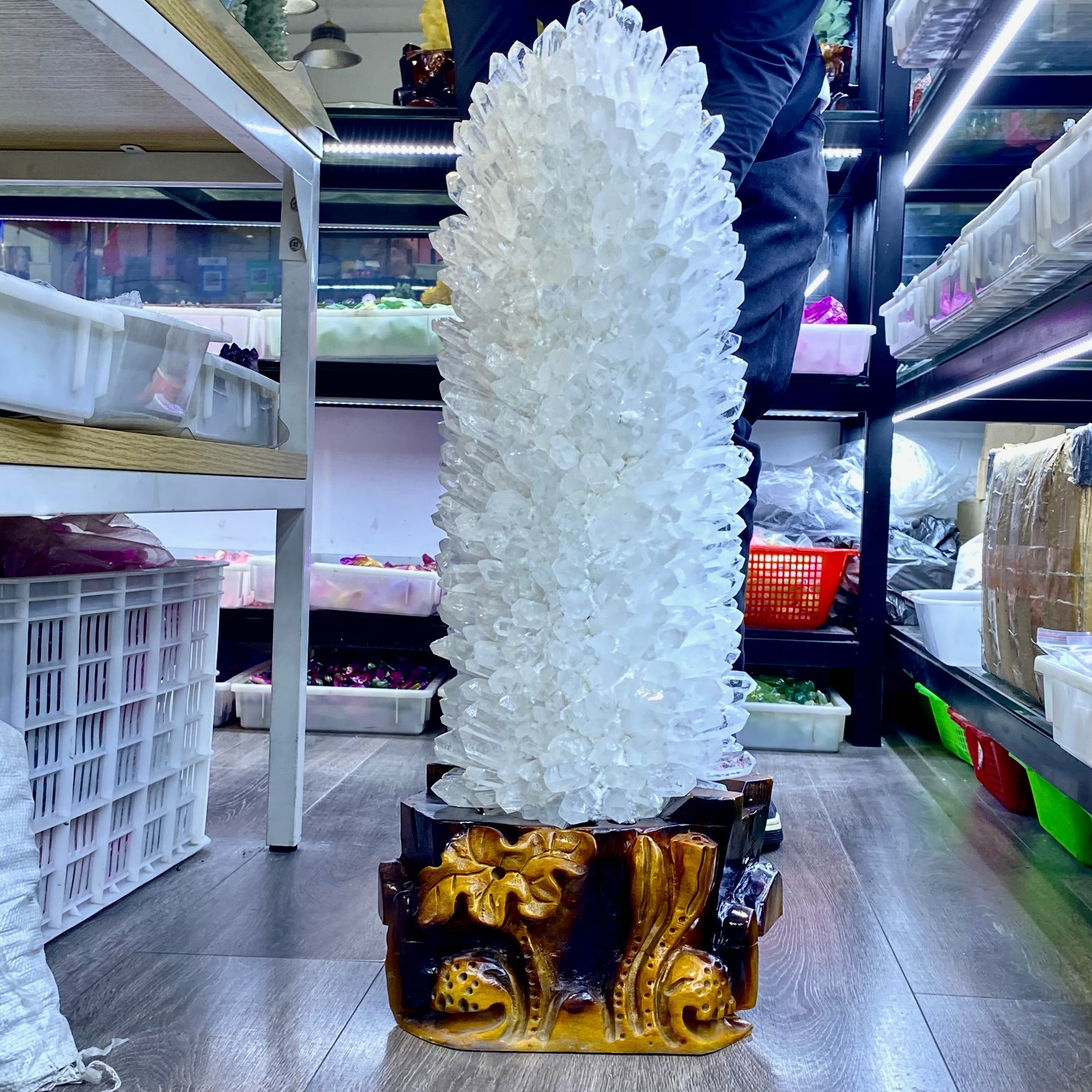 75LB New find white phantom quartz crystal cluster mineral sample