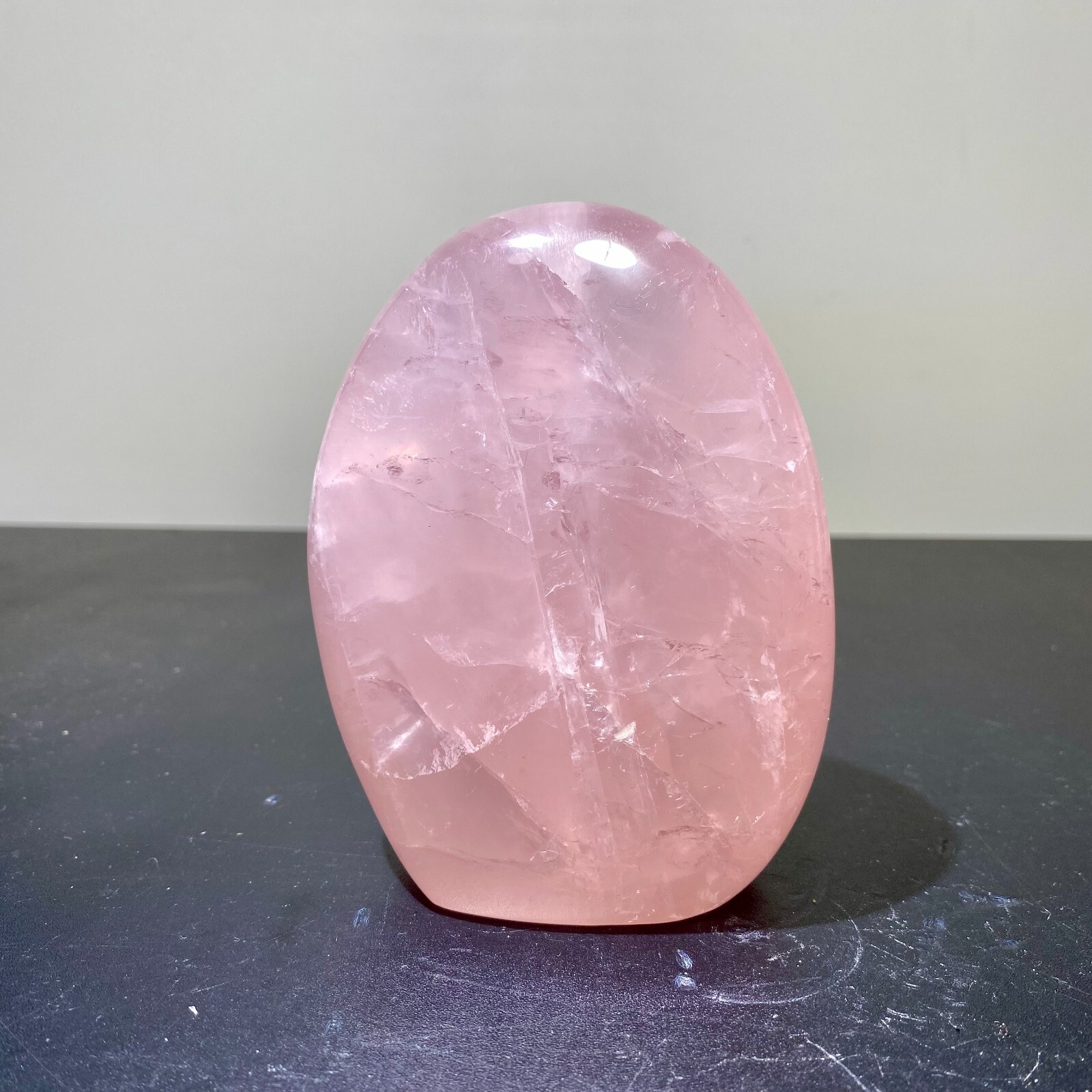 705g Natural Rose Quartz Freedom 110mm Crystal Decoration Gem Healing