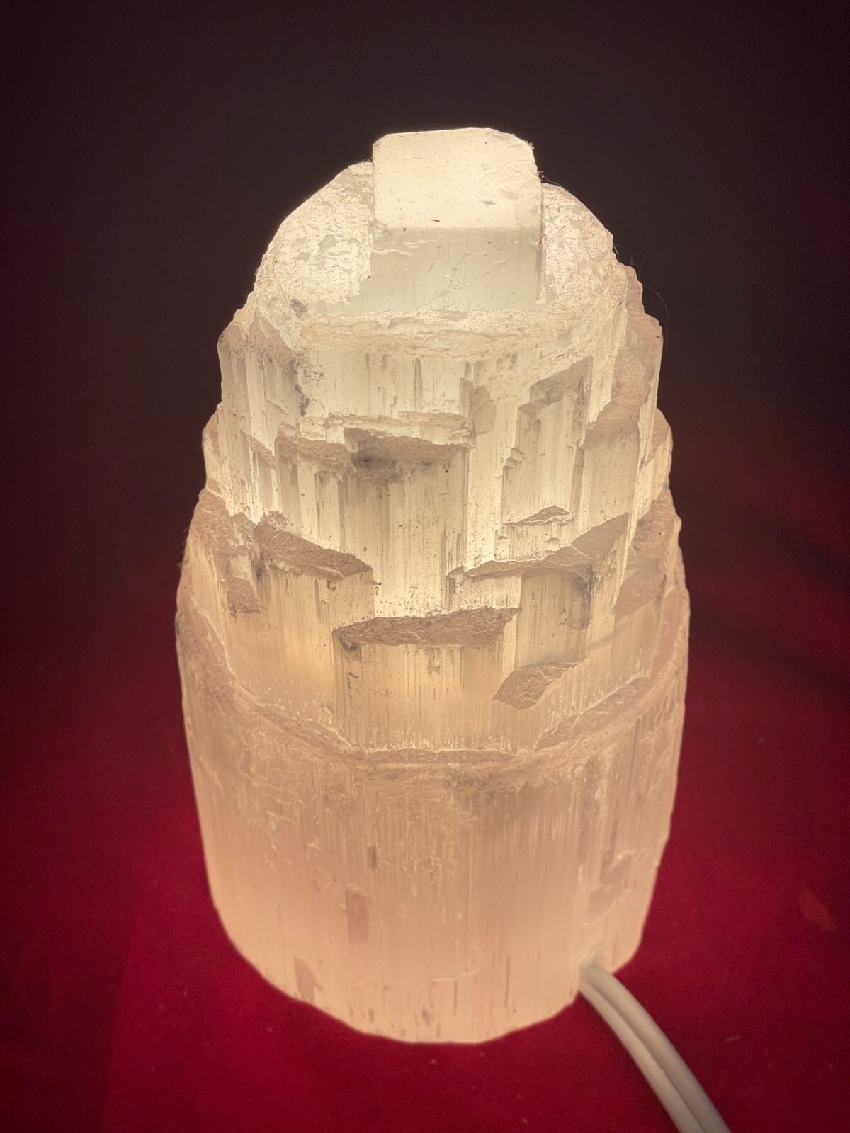 SELENITE CRYSTAL TOWER LAMP – STANDING DISPLAY HEALING CRYSTAL