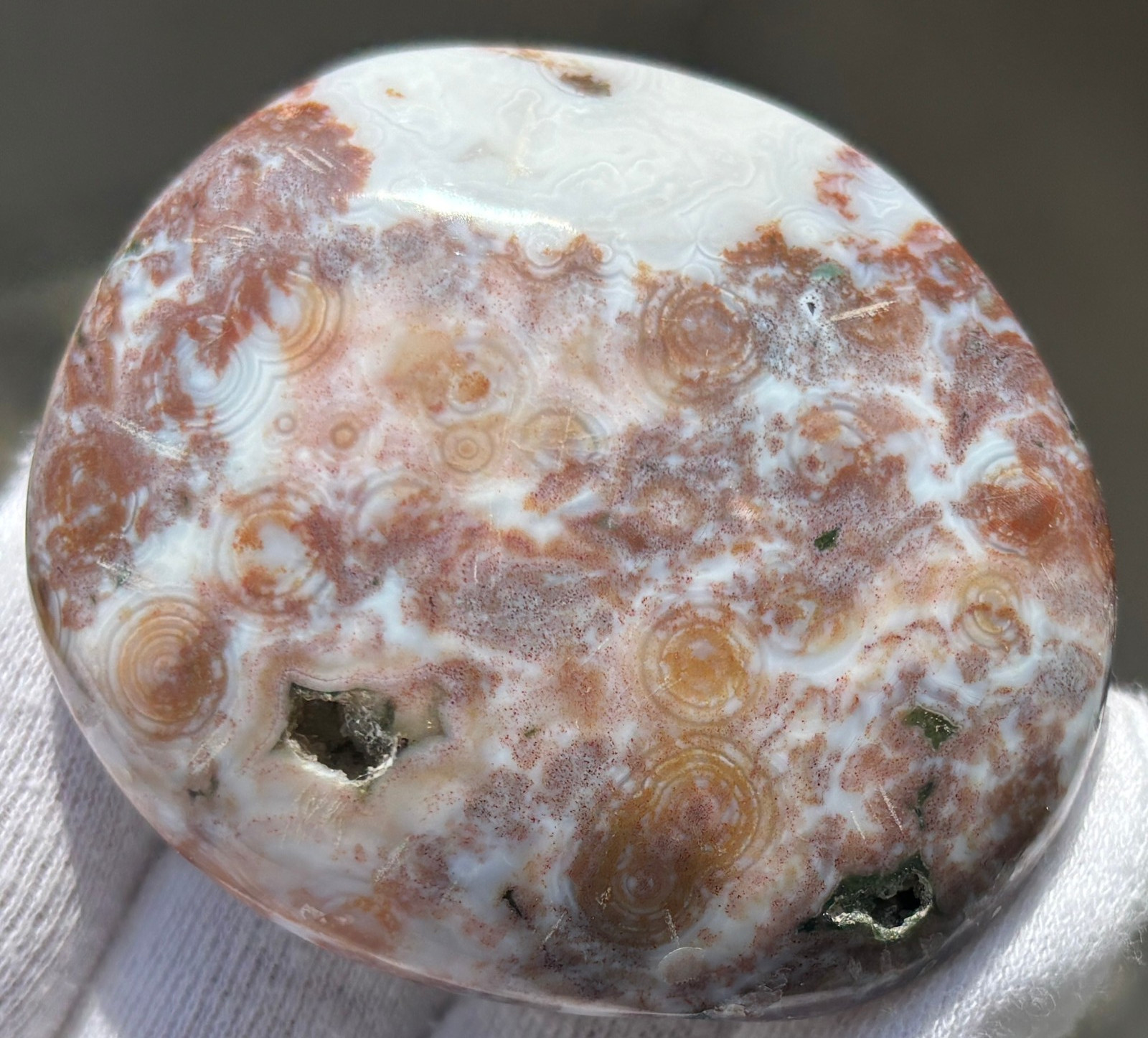 188g LOT 2 OCEAN JASPER 8th VEIN 8 PALMSTONE OJ PALM STONES STONE