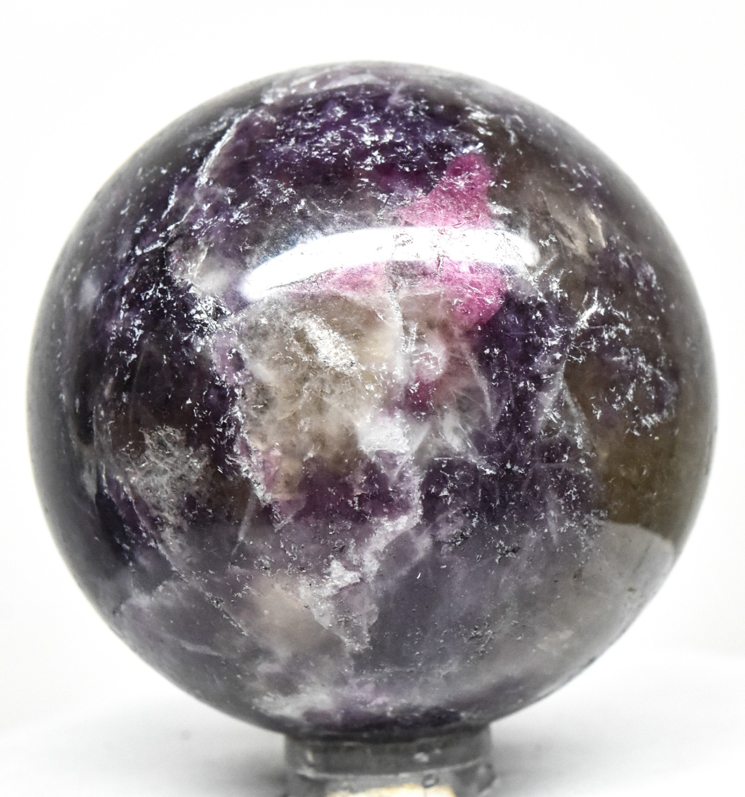 52mm Purple & Pink Lepidolite Sphere Polished Natural Gemstone Ball – Madagascar