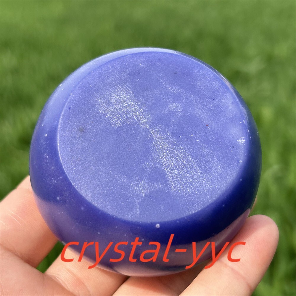 2.6″ Purple Luminous Stone Cup Red Agate Crystal Bowl Mineral Specimen 1pc