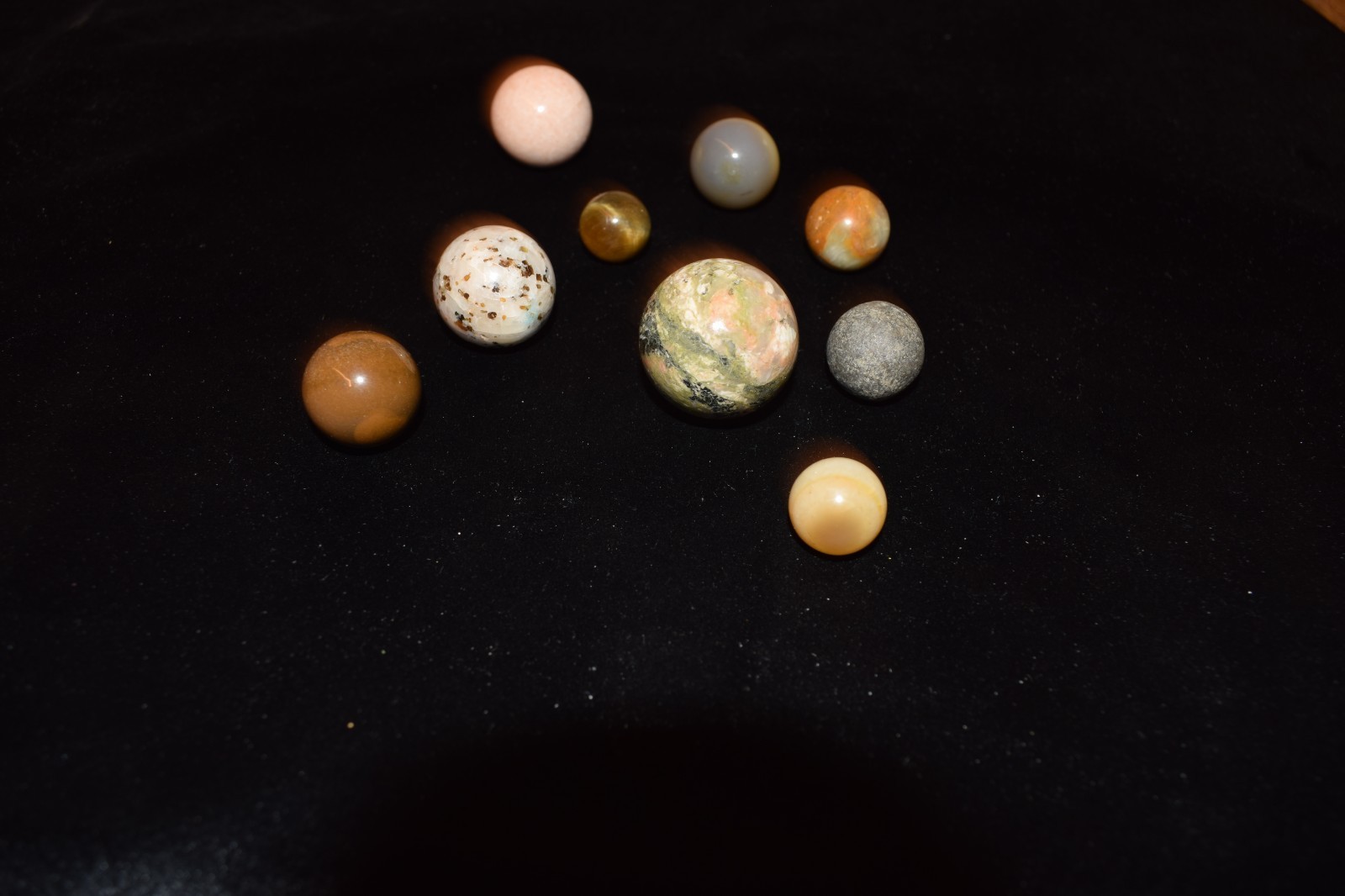 👀⏩ Lot of 10 Choice Picks Mixed 👽 Mineral Collector Marbles mixed sizes ⭐