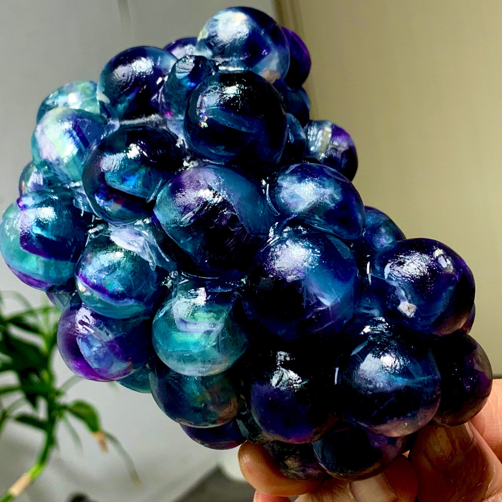 1.92LB Natural deep purple-green grape shape Crystal Madagascar mineral