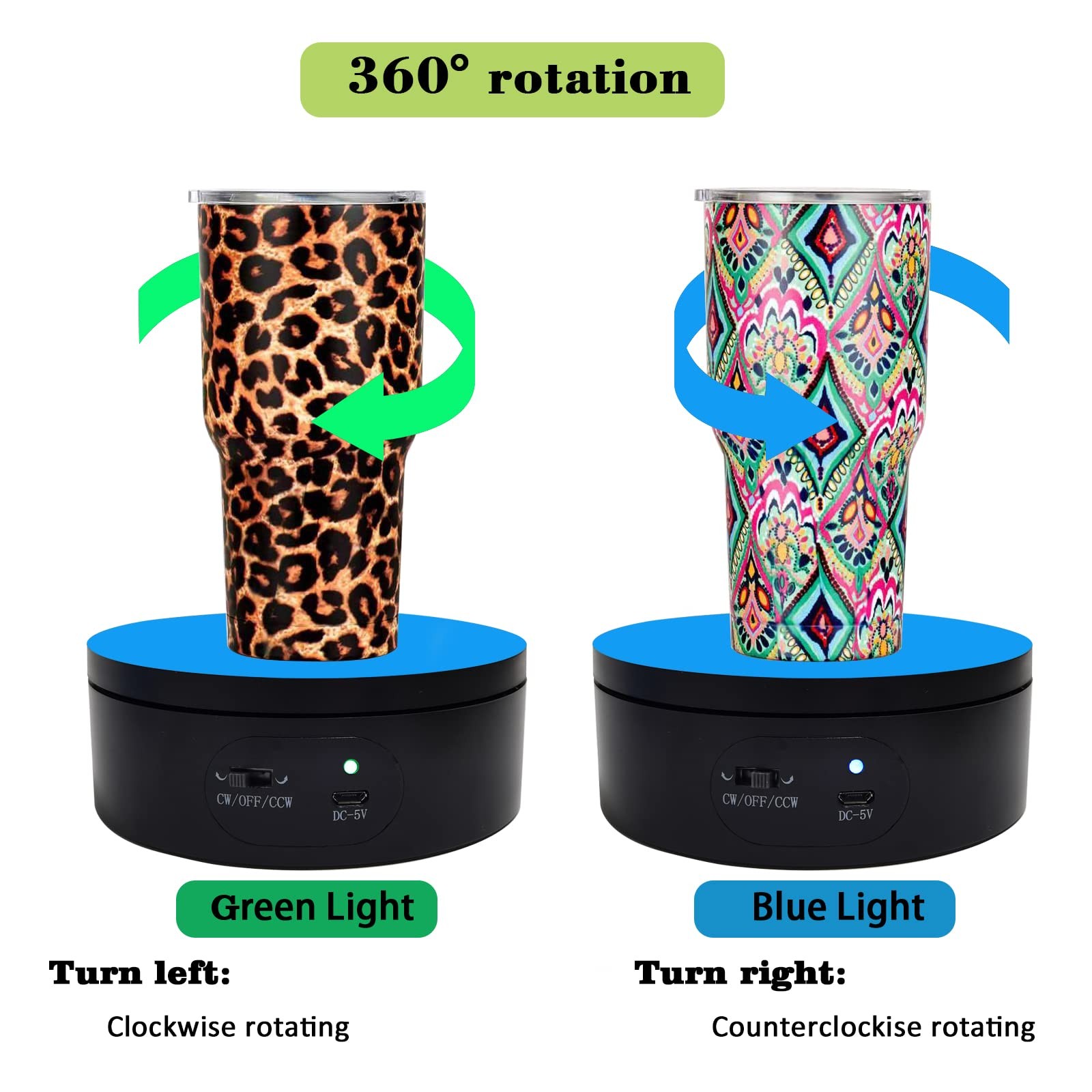 Motorized Rotating Display Stand,Turner Cup Platform for Epoxy Glitter Tumble…
