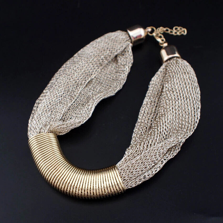 Wholesale Women’s Fashion Jewelry Gold Chunky Collar Statement Necklace