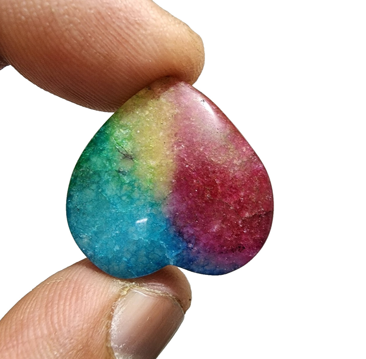Lovely Piece Rainbow Solar Quartz Heart Shape Gemstone Cabochon Jewelry 41 Crt