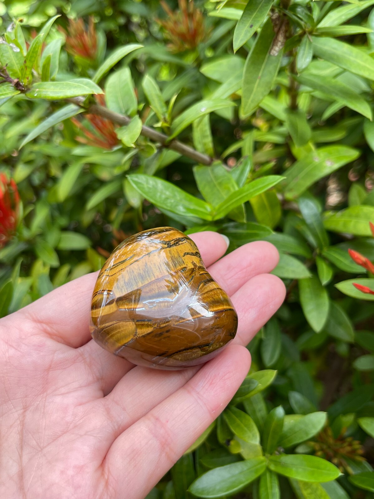 Large Tiger Eye Heart, 1.75″ Crystal Gemstone Puffy Heart, Protection Stones