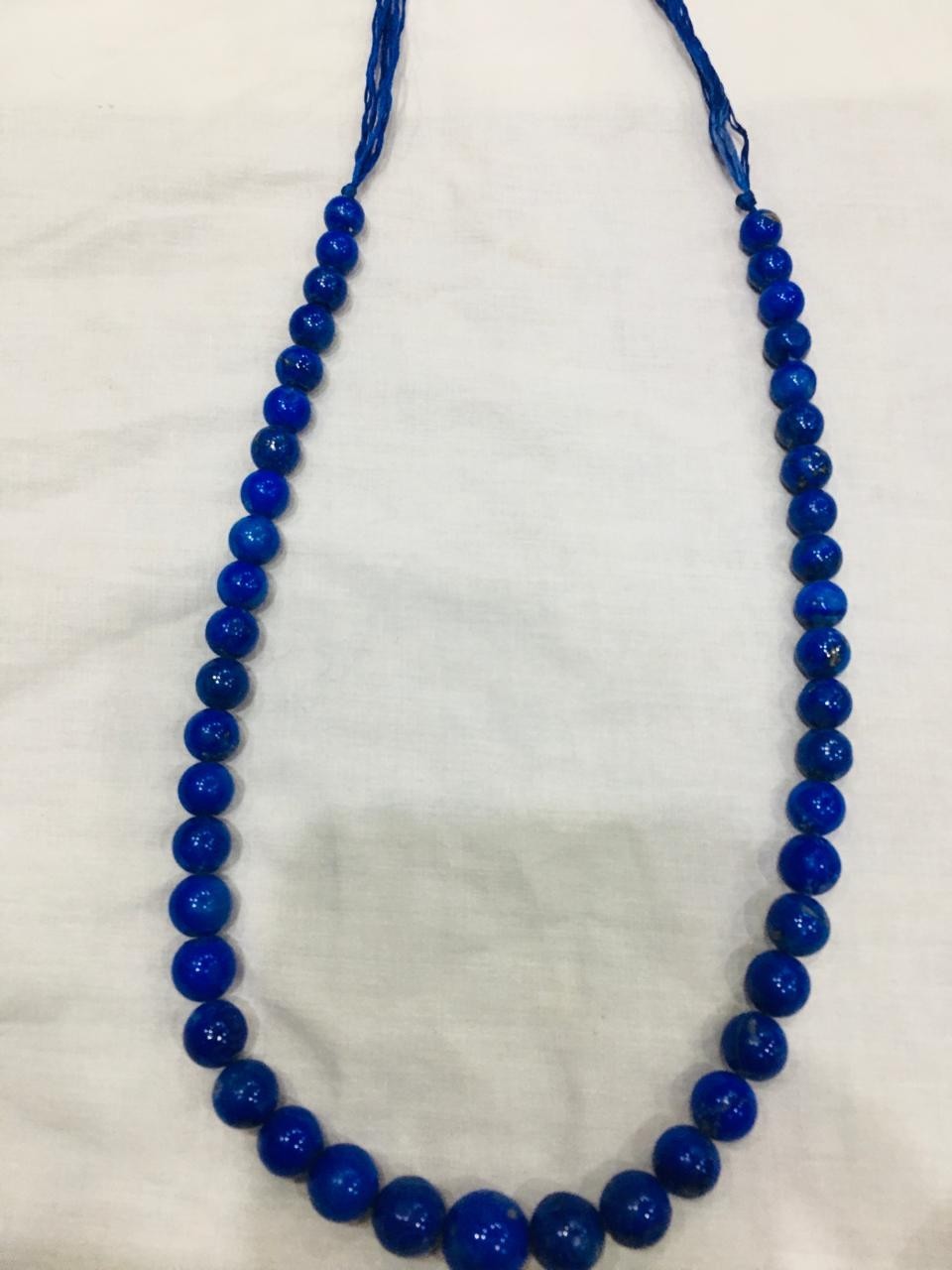 Lapis Lazuli Bead Necklace Blue Gemstone Jewelry Chakra Stone