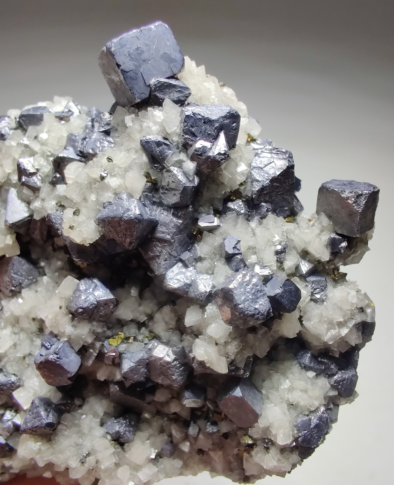 Galena with Dolomite, Chalcopyrite crystals. Viburnum Trend, Missouri. 59 grams.