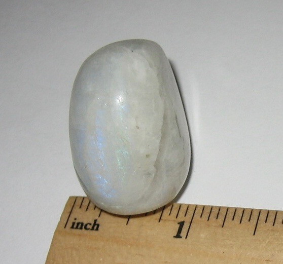 1.25″ TUMBLED POLISHED NATURAL RAINBOW MOONSTONE CRYSTAL STONE INDIA ~ 29.7g *12