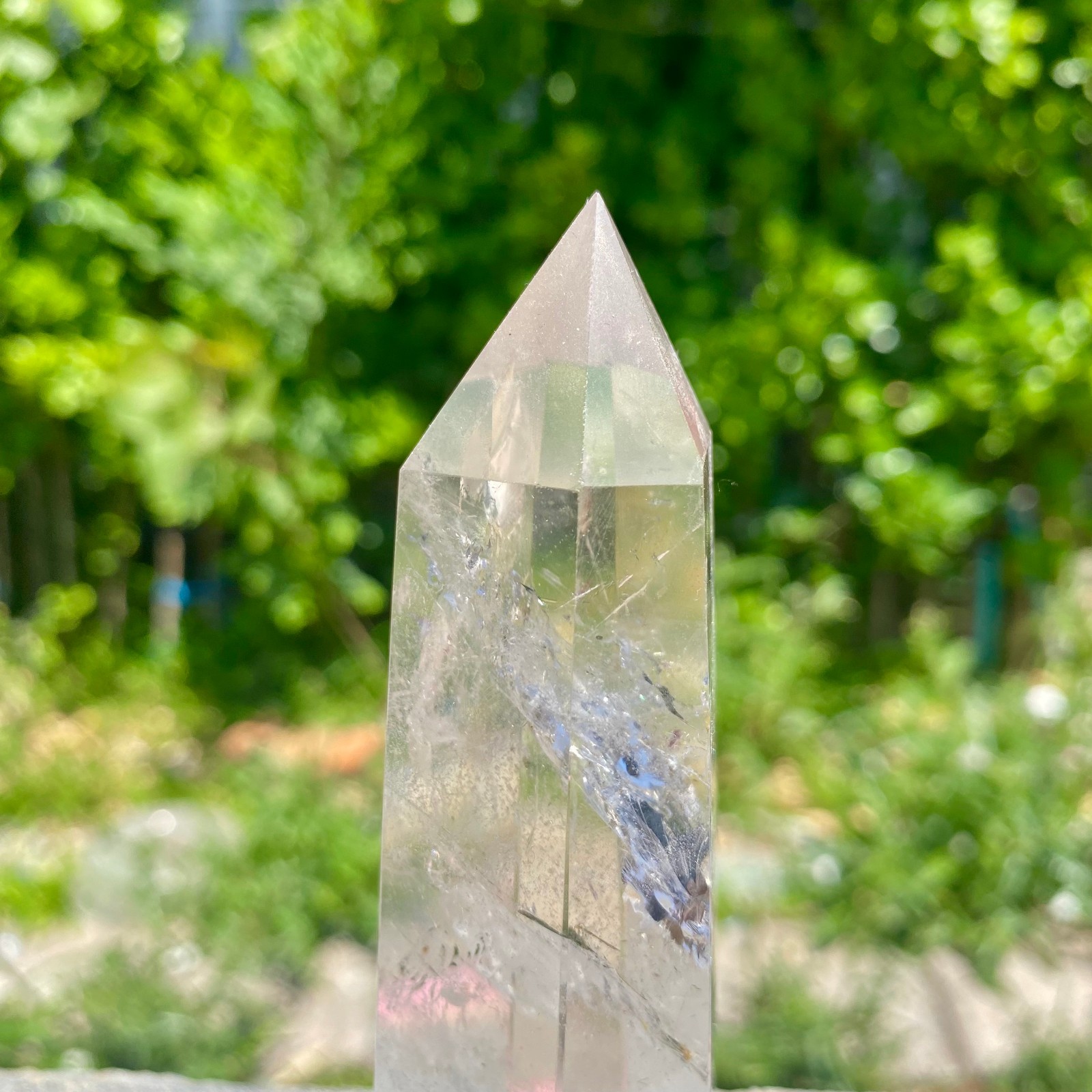 239G Natural Clear Quartz Crystal Point Healing Wand Polished Rock Crystal Reiki