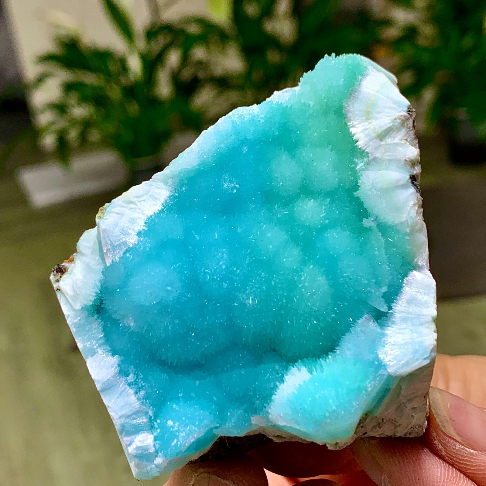179G Natural blue texture stone crystal,Heteropolar of Chinese blue aragonite