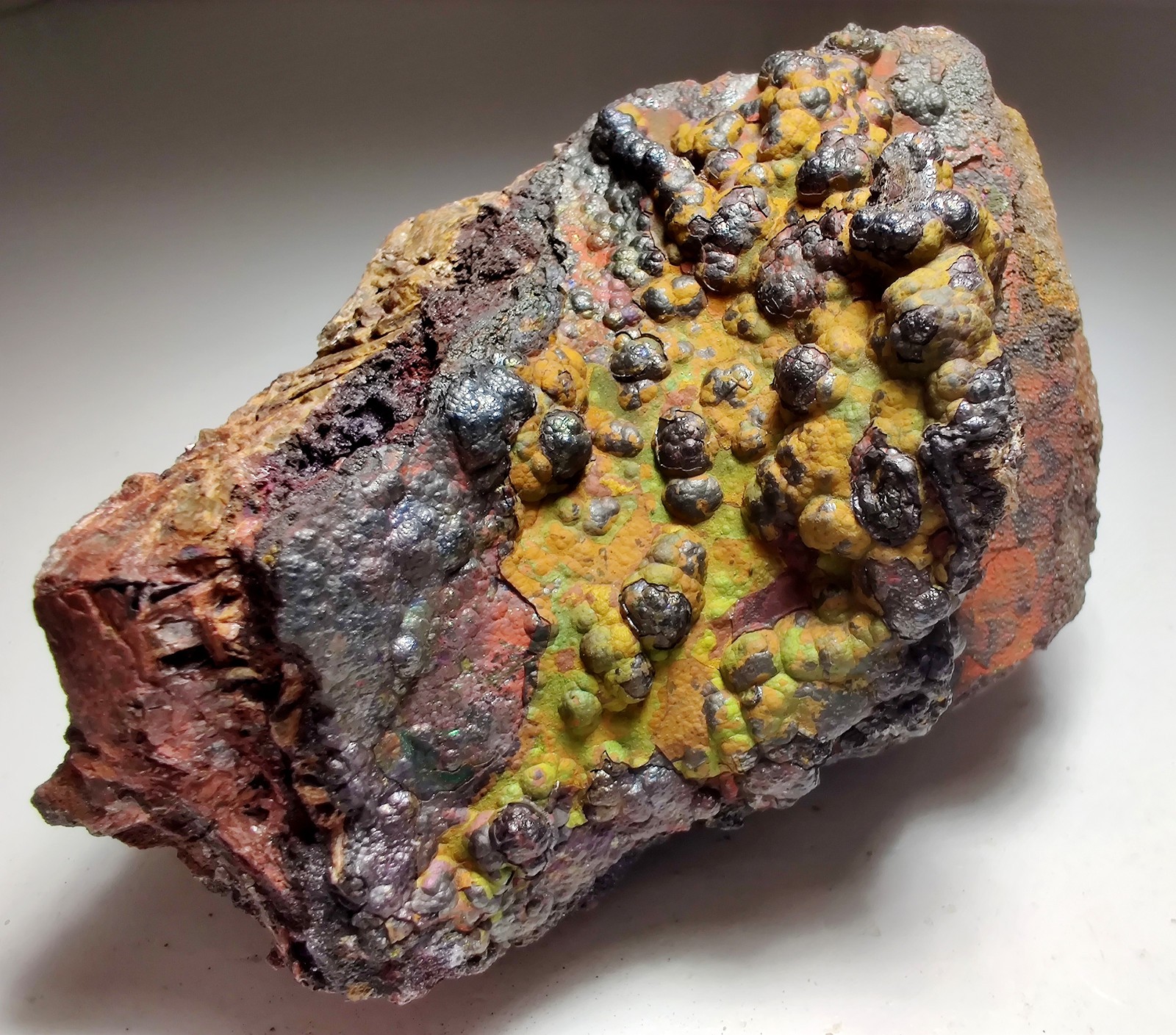 Rainbow colored Hematite and Kyanite. Graves Mountain, Georgia. 316 grams.