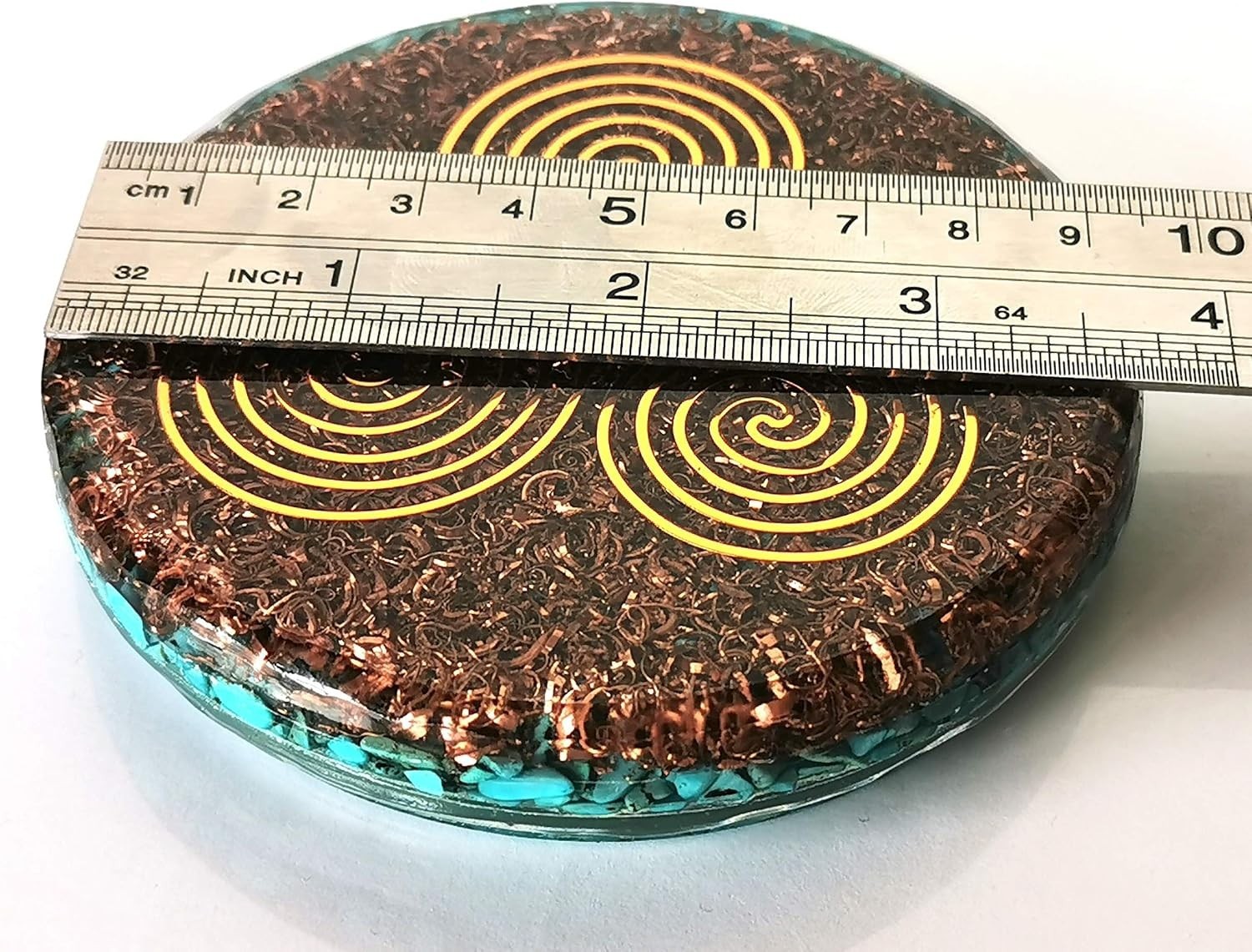 LARGE 4″ Turquoise Crystals Metatron’s Cube Merkaba Coaster Water Charging Pl…