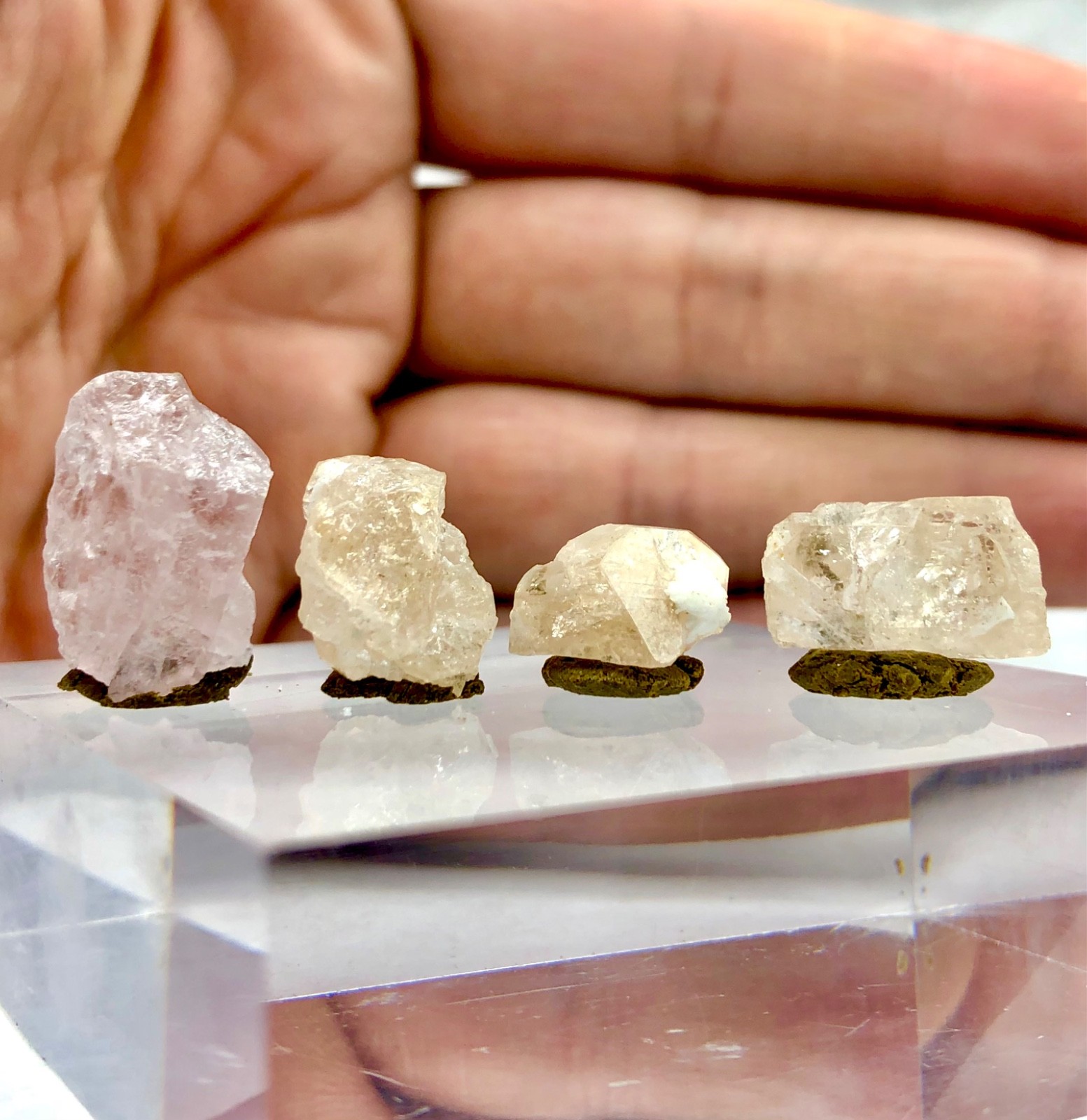 Morganite crystals lot natural mix Color terminated best quality @ skardu 10.00g