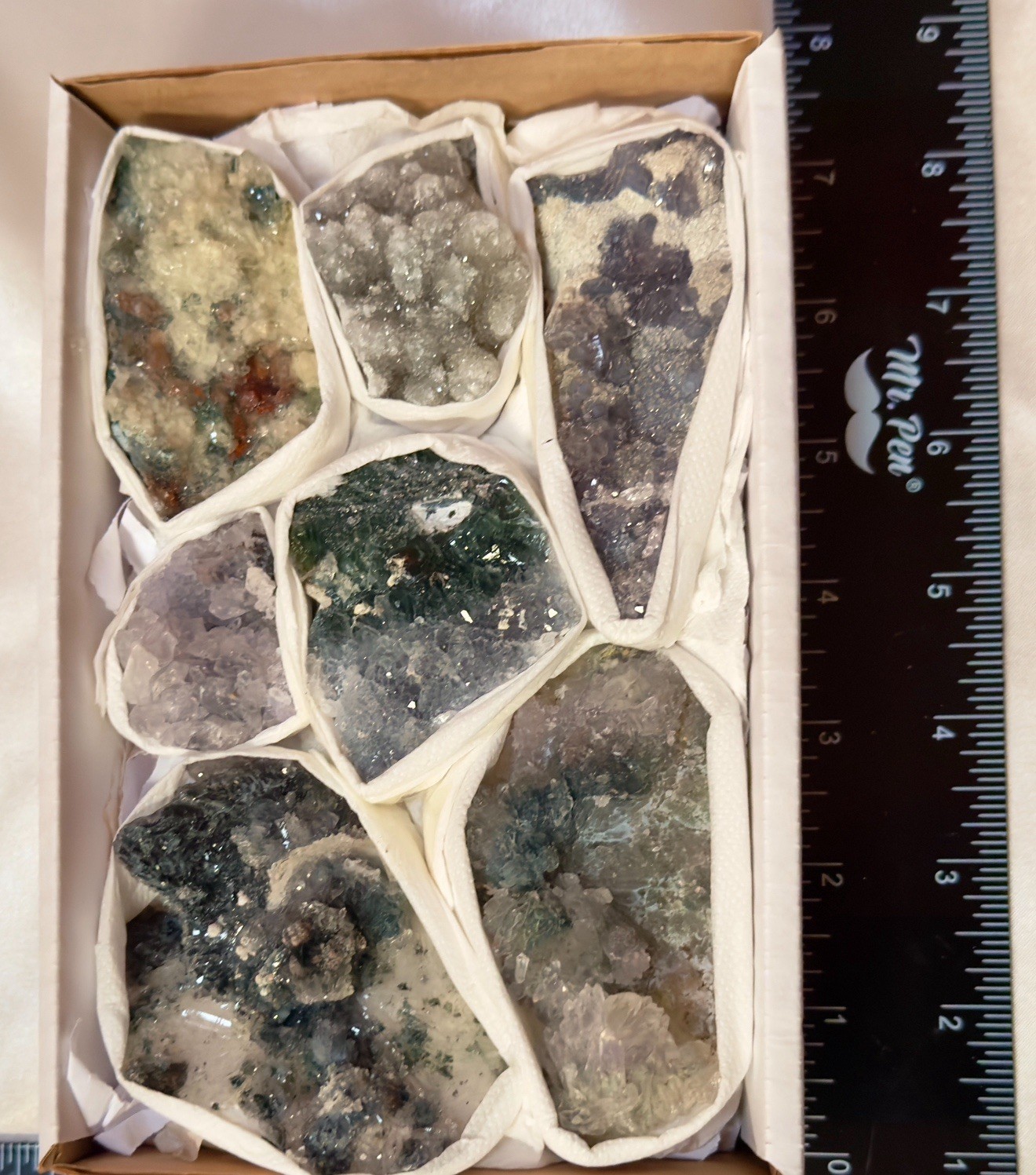 High Grade Amethyst Flower Zeolite Crystals Lot Whole Box! Specimens Brazil Gift