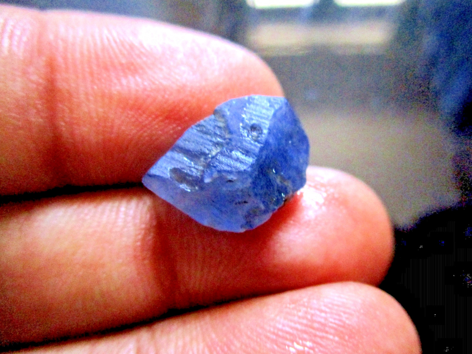 Natural Blue Sapphire Crystal Specimen, 10.75 Carats, Jammu Kashmir Origin