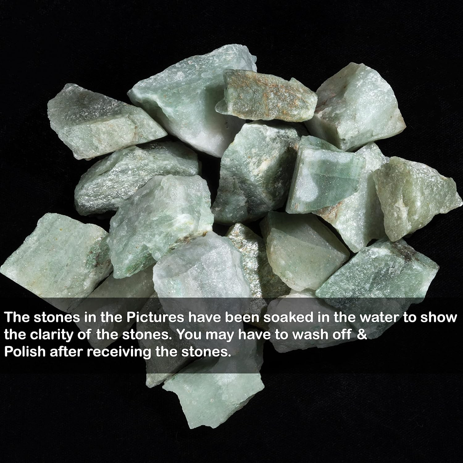 Green Jade Rough Gemstones for Jewelry Making, Raw Stones and Crystals Bulk