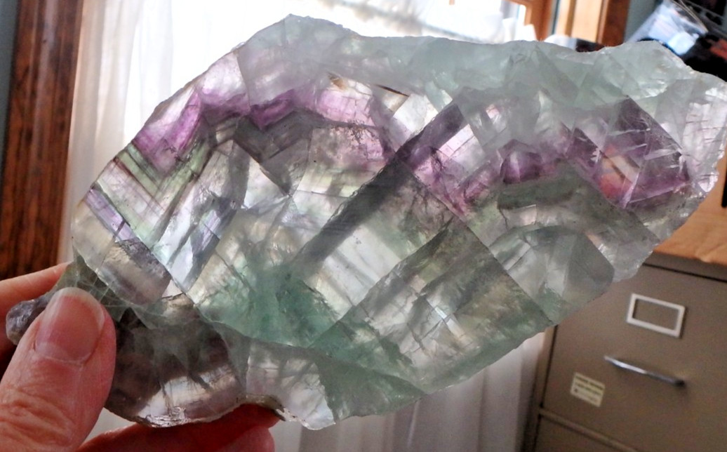 Beautiful Crystal Fluorite Slice 💚 451.4 grams Stunning Display Piece 💚