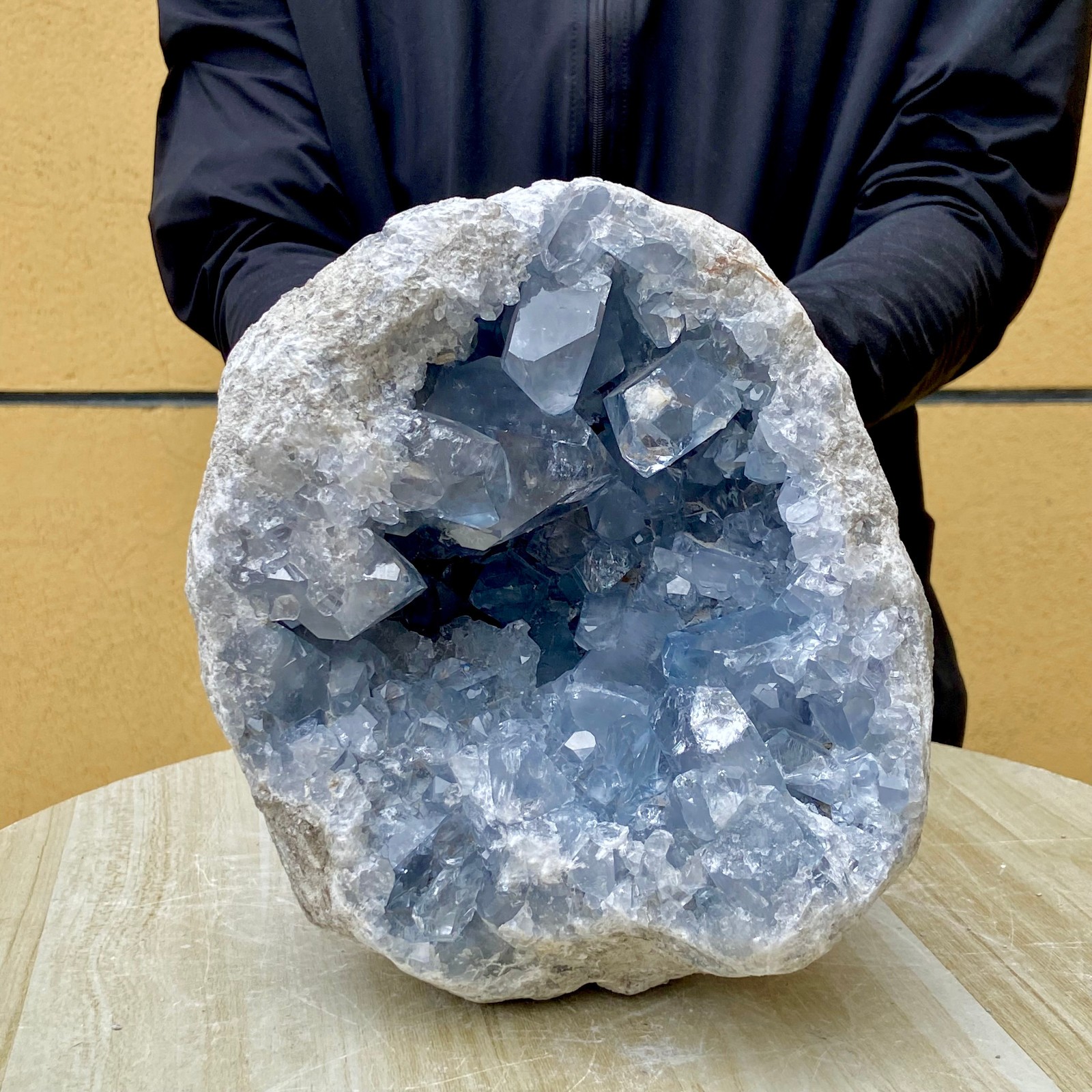 15.43LB Natural Beautiful Blue Celestite Crystal Geode Cave Mineral Specimen