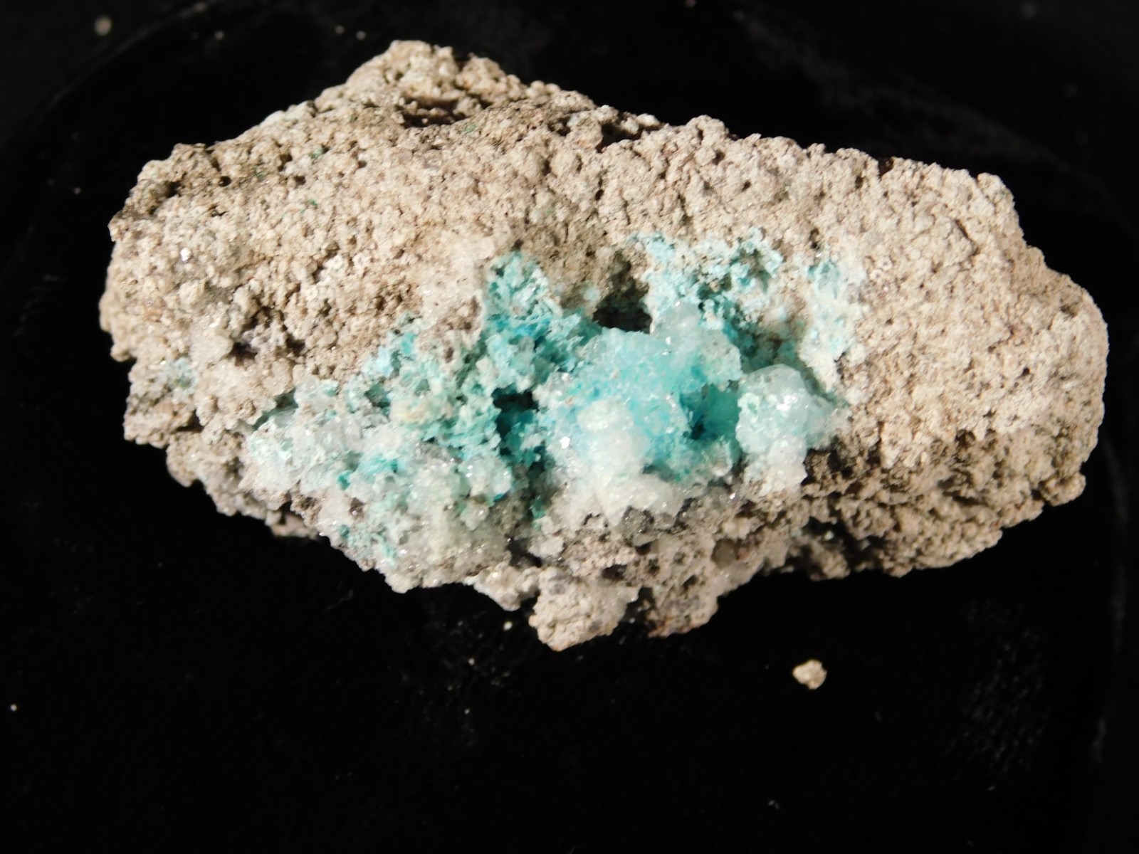 Light BLUE! CHRYSOCOLLA Cluster Under Translucent Druzy Quartz Mexico 133gr