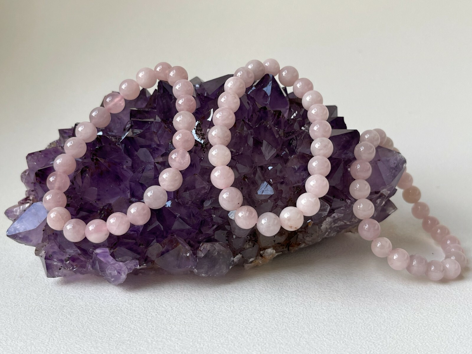 Grade A++ Rose Quartz Crystal Bead Bracelet 8mm, Genuine Gemstone, Wholesale Lot