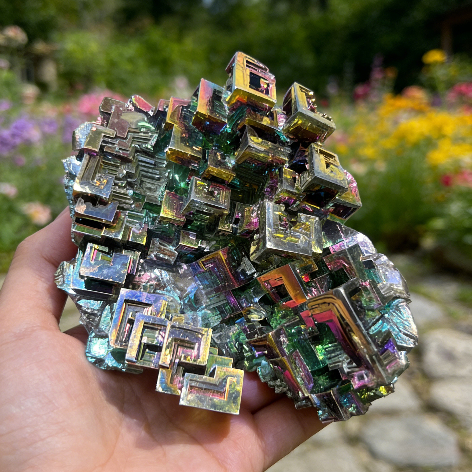 Natural Stone Bismuth Rainbow Aura Charm Specimen Crystal Cluster Reiki specimen