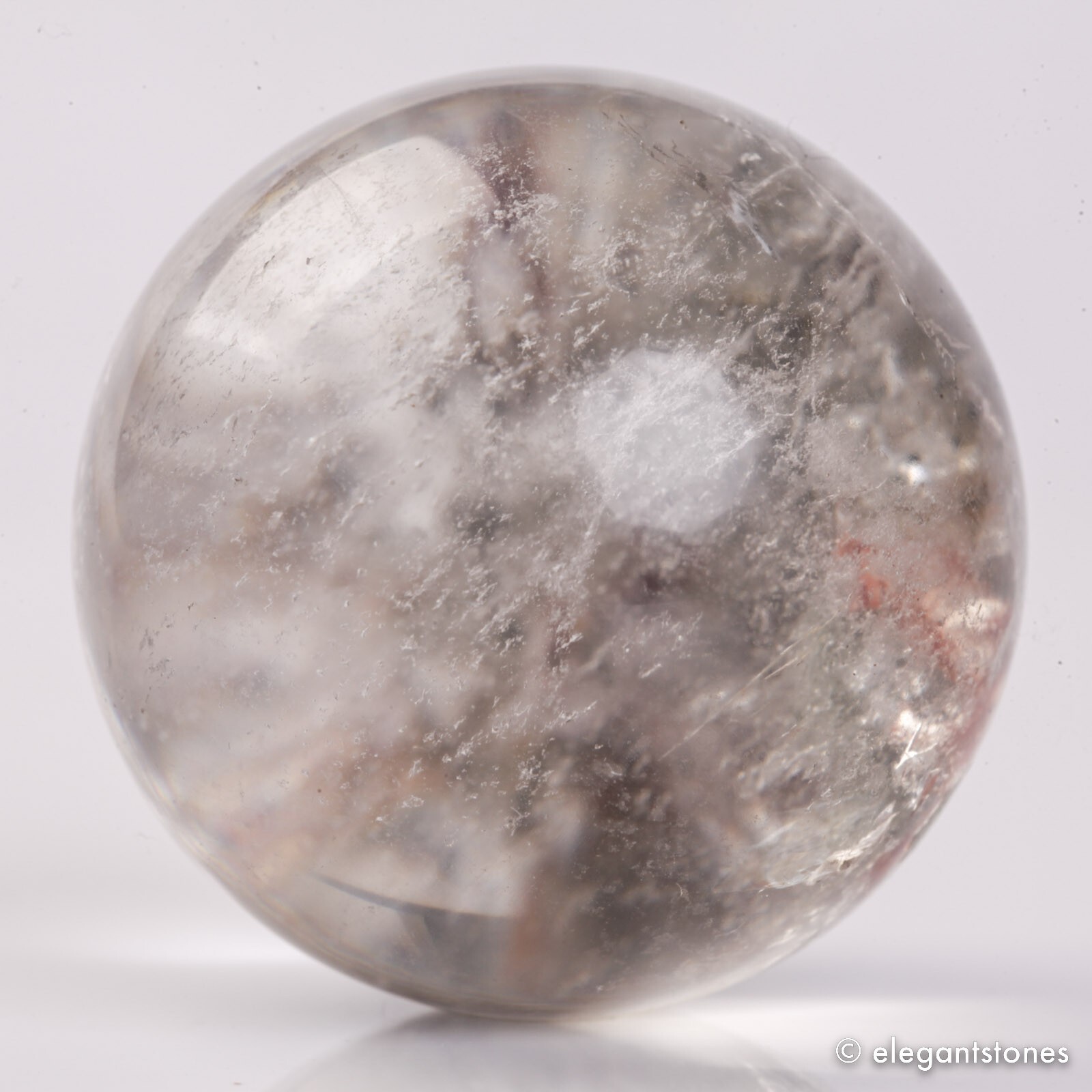 68g36mm Natural Garden/Phantom/Ghost/Lodolite Quartz Crystal Sphere Healing Ball