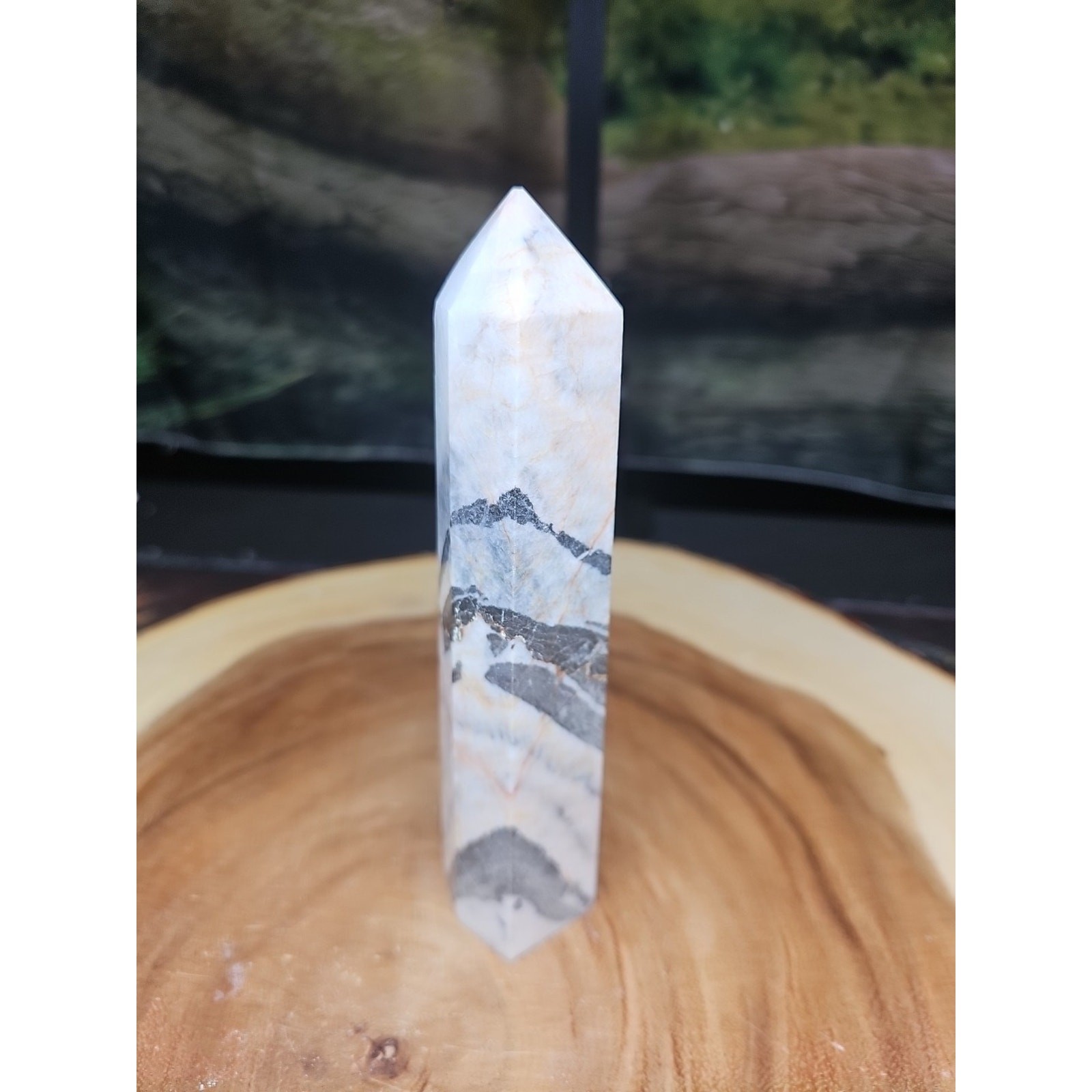Zebra Stone Tower 347g 6.5in Tall – CrystalCloud Company