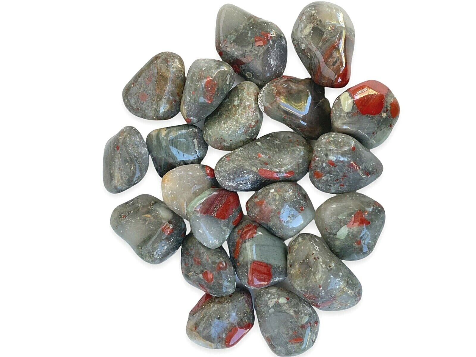 1x Sephtonite Bloodstone Tumbled Stone 25-35mm Reiki Healing Crystals Strength