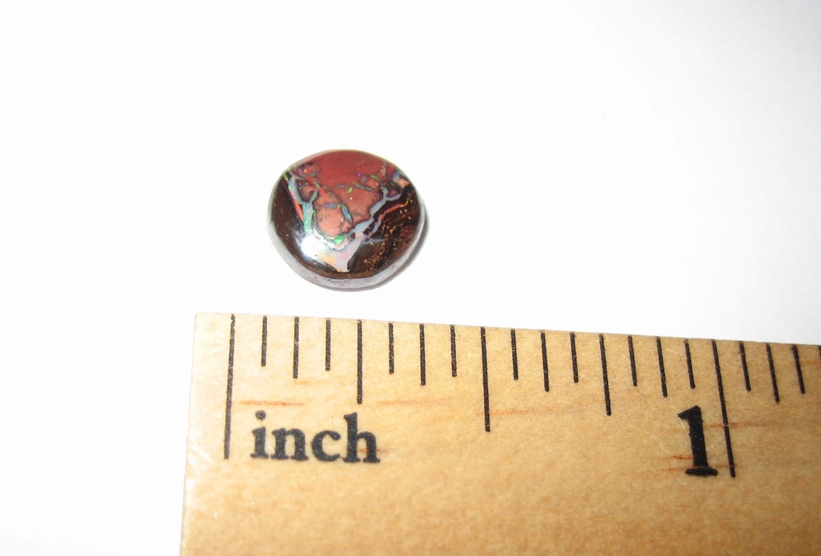 8mm POLISHED ROUND BOULDER OPAL CRYSTAL STONE CABOCHON FROM AUSTRALIA 1.65cts *1