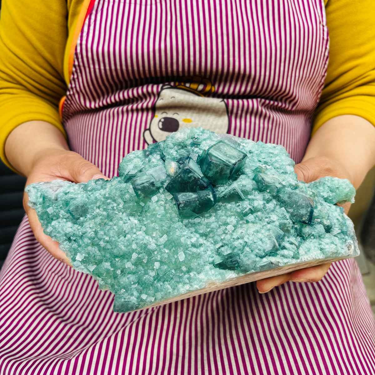 5.94LB Natural Fluorite Cluster Crystal Mineral Specimen Energy Reiki Healing