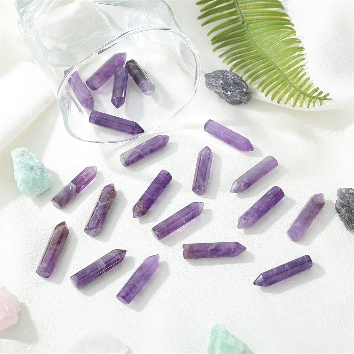 20pcs Amethyst Natural Healing Crystals Stones Polished Tumbled Gemstones Bulk