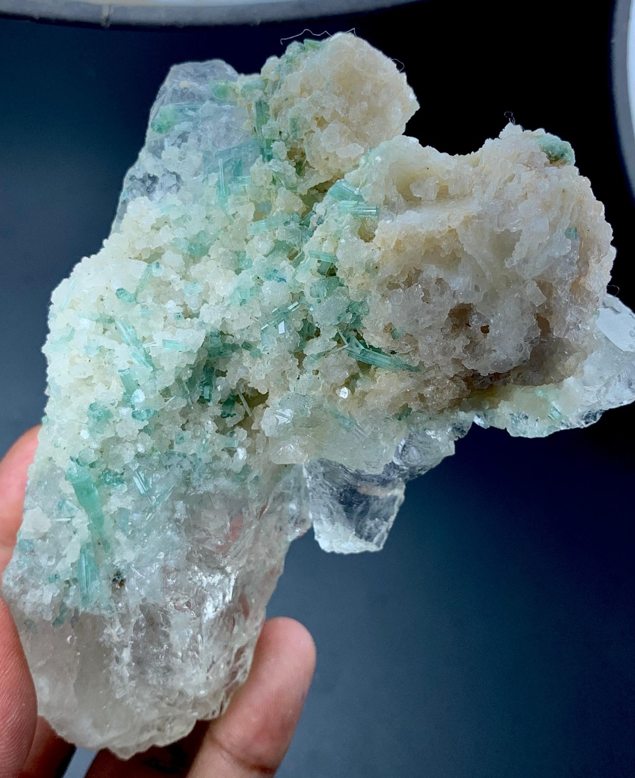 379gram Tourmaline Crystals With Quartz From Afghanistan. (124x94x34mm)