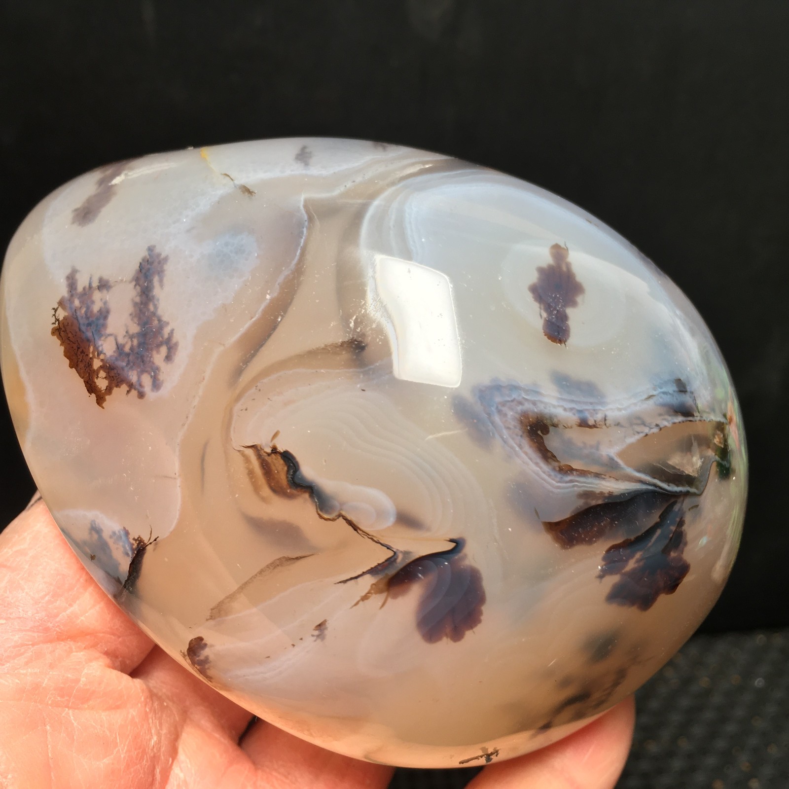 500g Natural Polished Aquatic Plants Agate Crystal Specimen fb1159