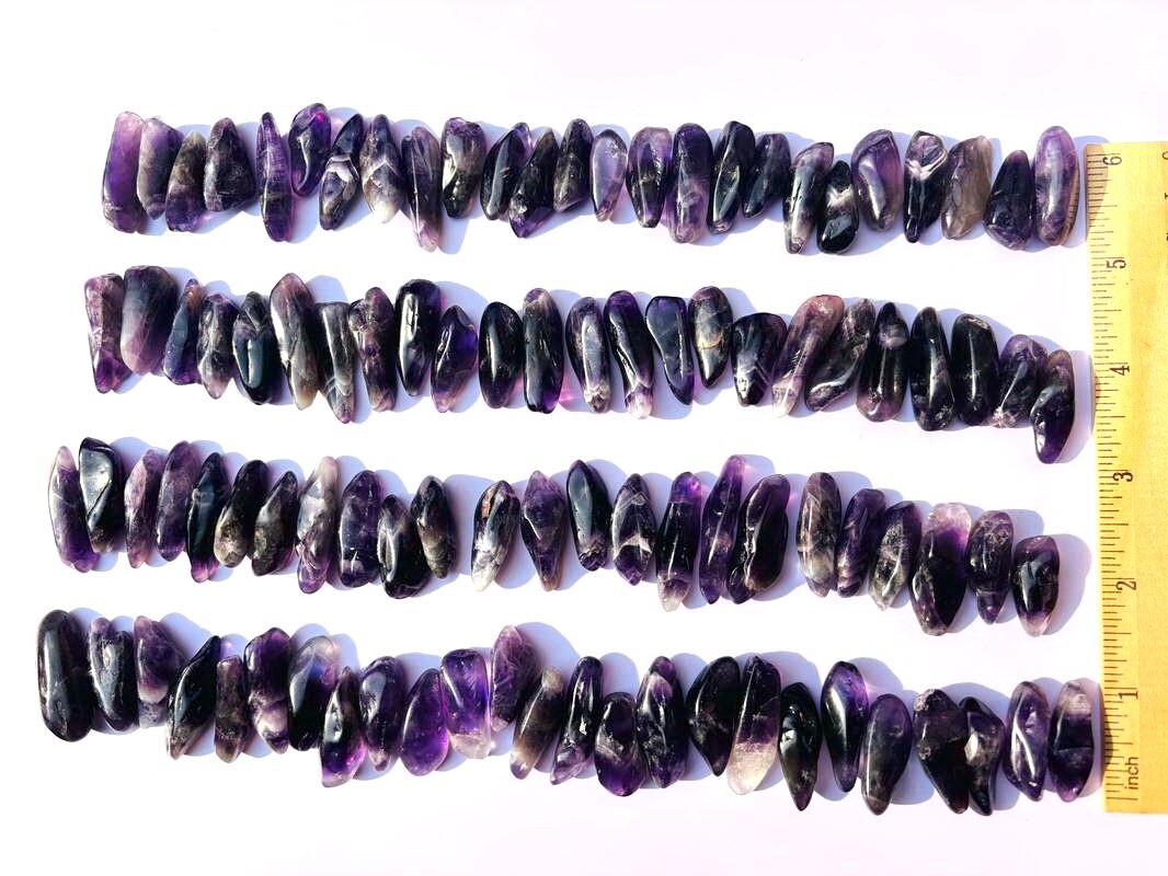 100pcs Bulk Amethyst Deep Purple Gemstone Point Best Gem Quality Polished Pieces