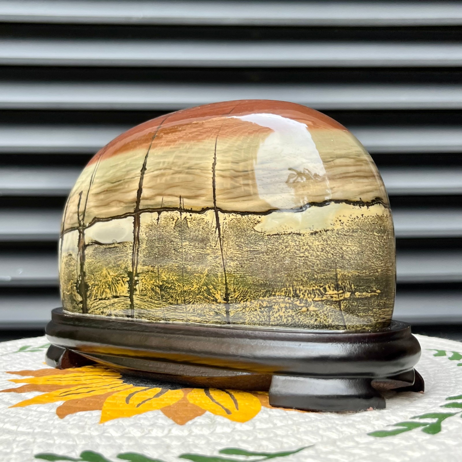 4.1 lb Stone Arc Landscape Art Holiday Gift Home Office Decor Display