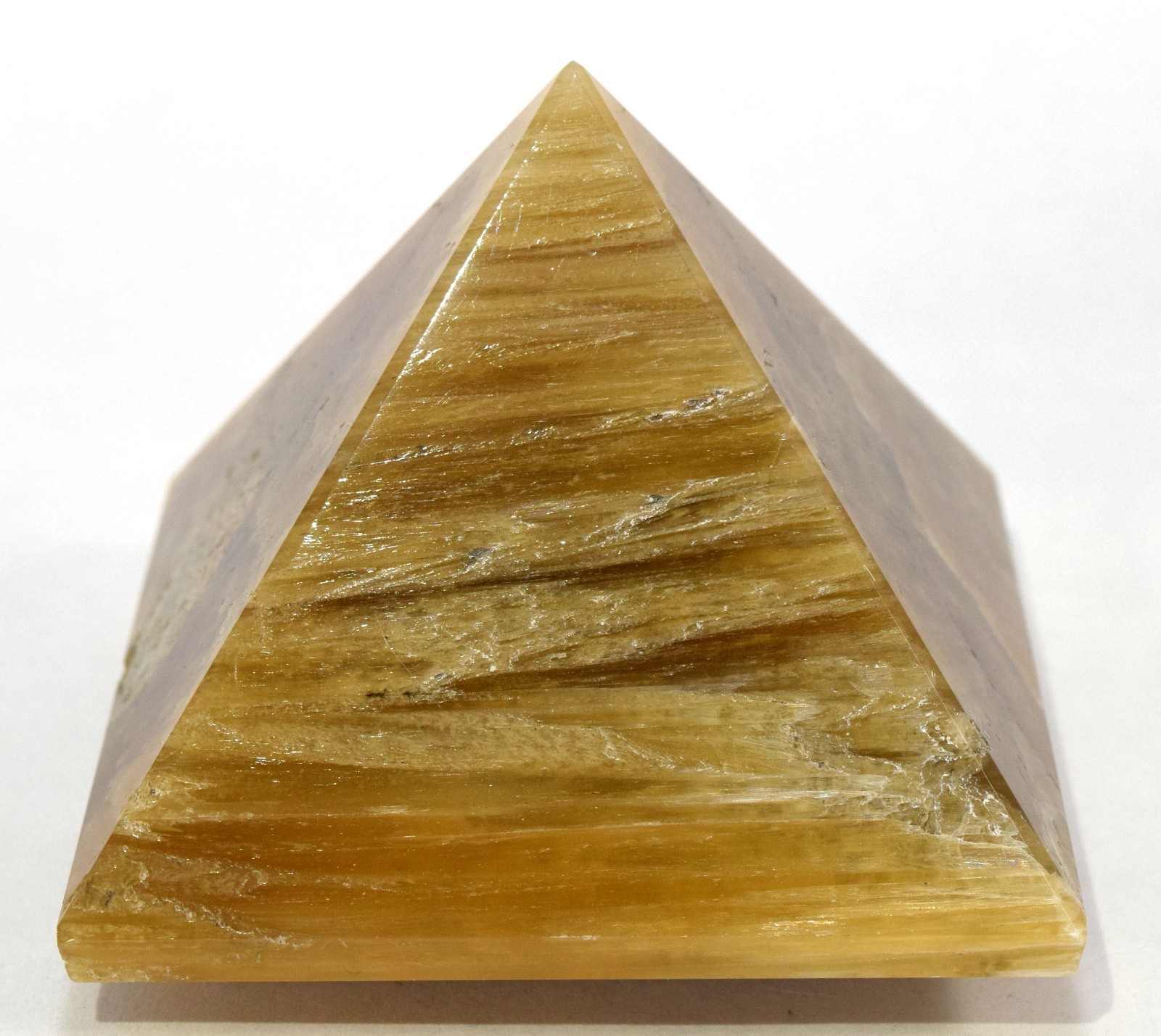 2.3″ Orange Stilbite Pyramid Polished Natural Zeolite Gemstone Mineral – India